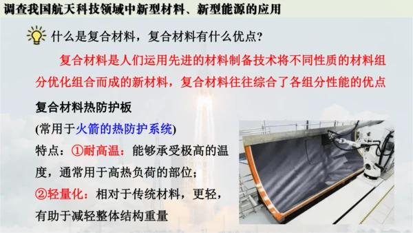 跨学科实践活动10  调查我国航天科技领域中新型材料、新型能源的应用课件(共38张PPT内嵌视频)