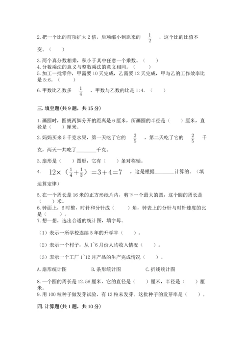 人教版六年级上册数学期末测试卷完美版.docx