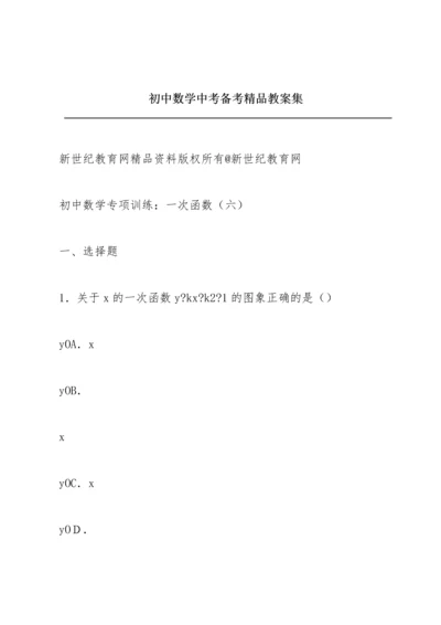 初中数学中考备考精品教案集.docx