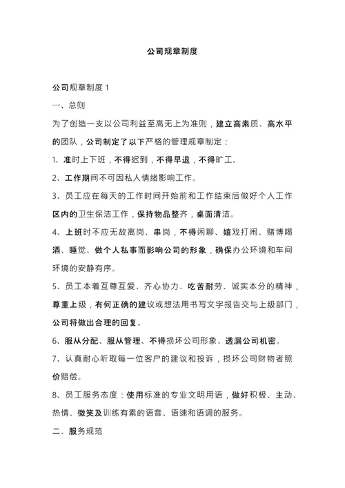 公司规章制度 (1)