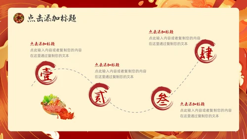 红色国潮风火锅通用PPT模板