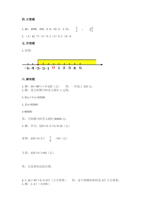 北师大版六年级下册数学 期末检测卷及参考答案1套.docx