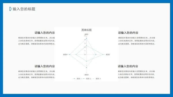 蓝色简约扁平风总结汇报PPT模板