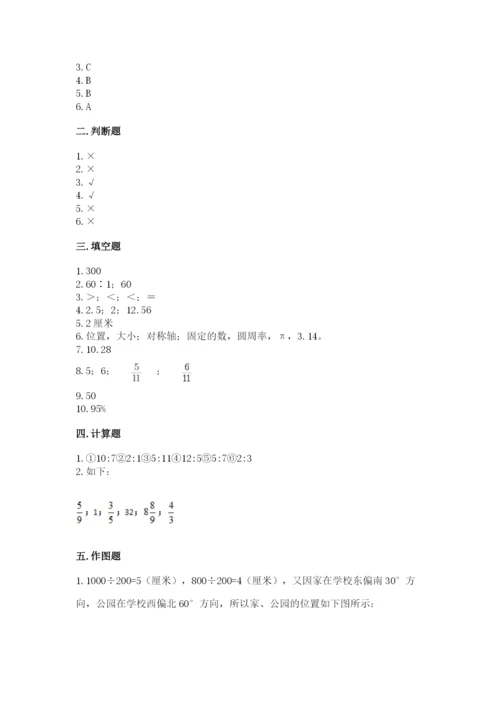 2022年人教版六年级上册数学期末测试卷【新题速递】.docx