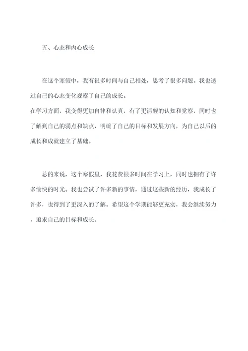 大学假期寒假个人总结