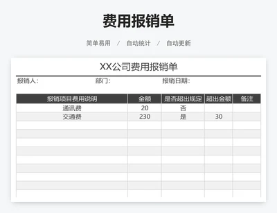 费用报销单