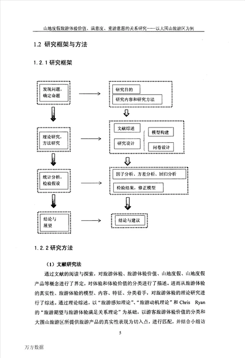 山地度假旅游体验价值满意度重游意愿的关系研究以大围山旅游区为例