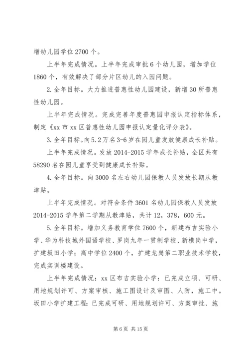 教育局上半年工作总结暨下半年工作计划.docx