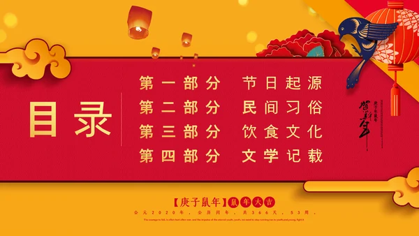 喜庆中国年传统节日小年PPT教学课件