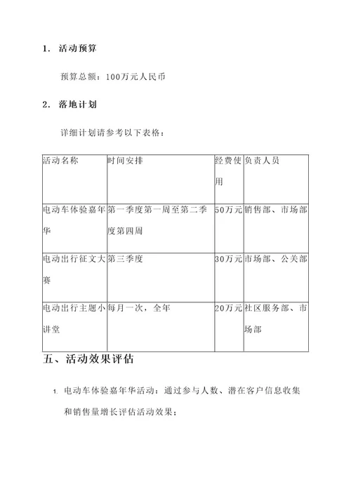 电动车活动创意方案