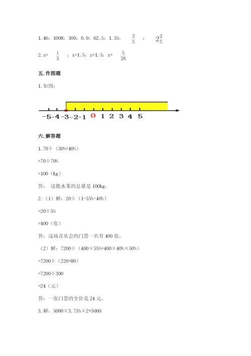 冀教版小学六年级下册数学期末综合素养测试卷附完整答案【网校专用】.docx