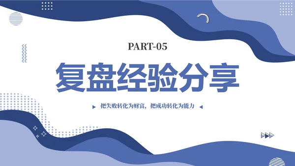 蓝色简约几何图形如何做好复盘工作培训PPT