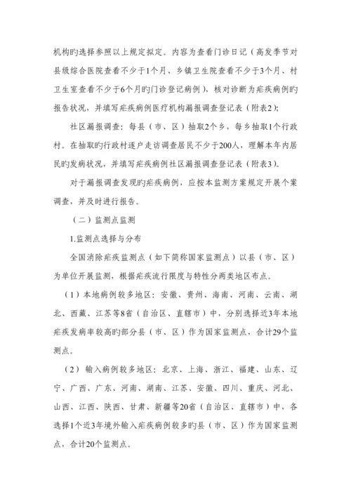 全国消除疟疾监测专题方案.docx