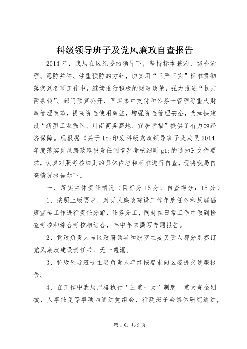 科级领导班子及党风廉政自查报告.docx