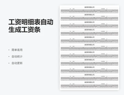 工资明细表自动生成工资条