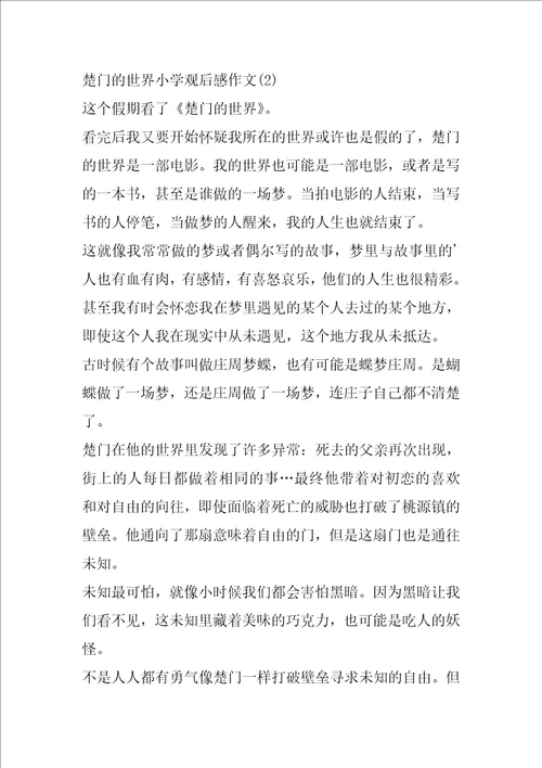 楚门的世界小学观后感作文800字5篇