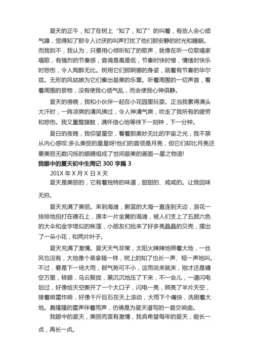 我眼中的夏天初中生周记300字.docx