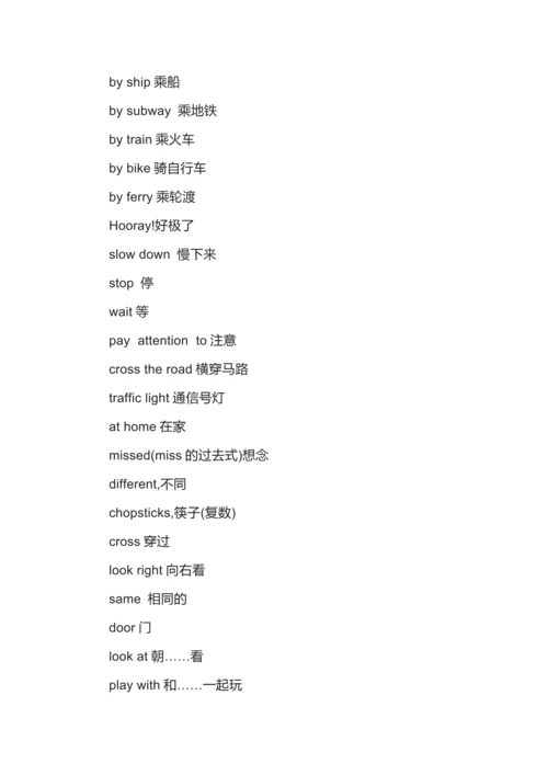 人教社英语六年级上册期末知识重点梳理.docx