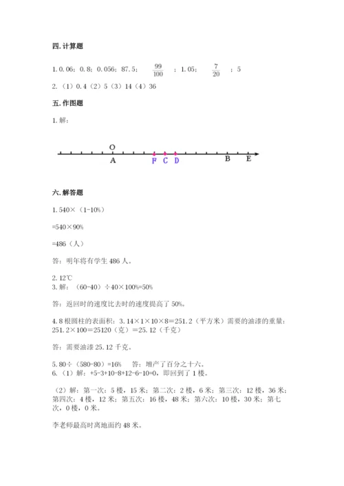 六年级下册数学期末测试卷附参考答案【a卷】.docx