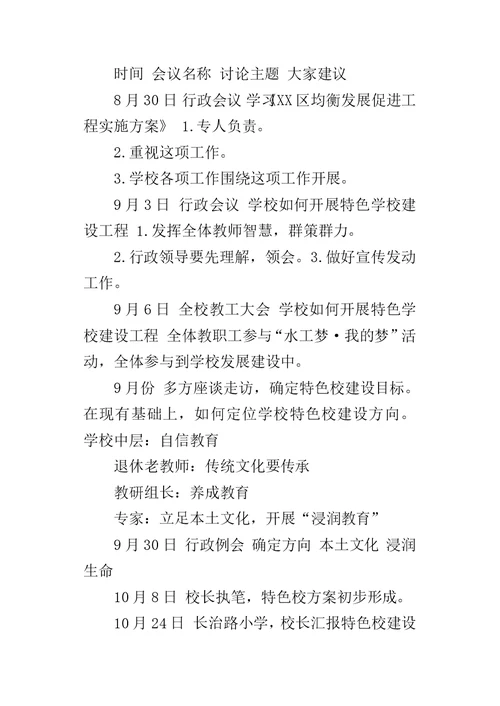 特色学校建设的工作总结