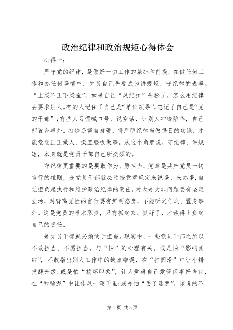 政治纪律和政治规矩心得体会 (4).docx