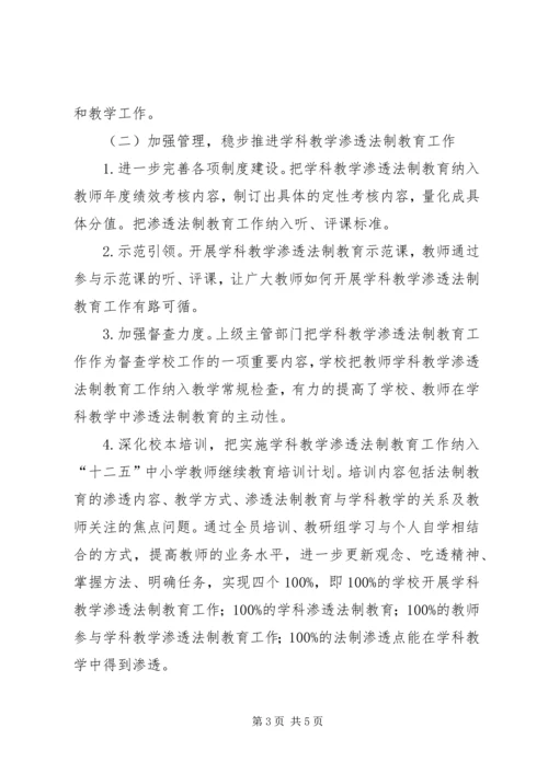 洋川小学学科教学渗透法制教育工作汇报材料 (2).docx