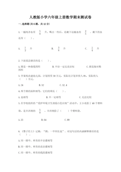 人教版小学六年级上册数学期末测试卷精品（完整版）.docx