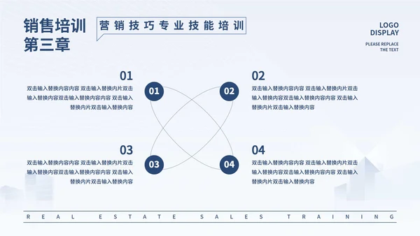 蓝色微立体房地产销售培训PPT模板