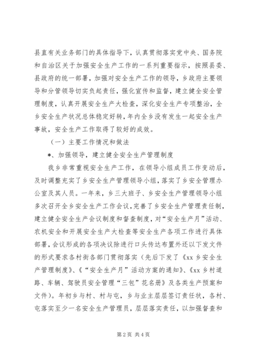 乡镇安全生产工作履职报告书.docx