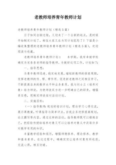 老教师培养青年教师计划.docx