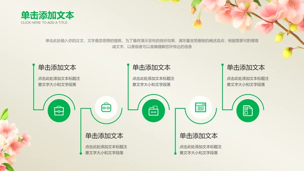 绿色小清新风总结汇报通用PPT演示模板