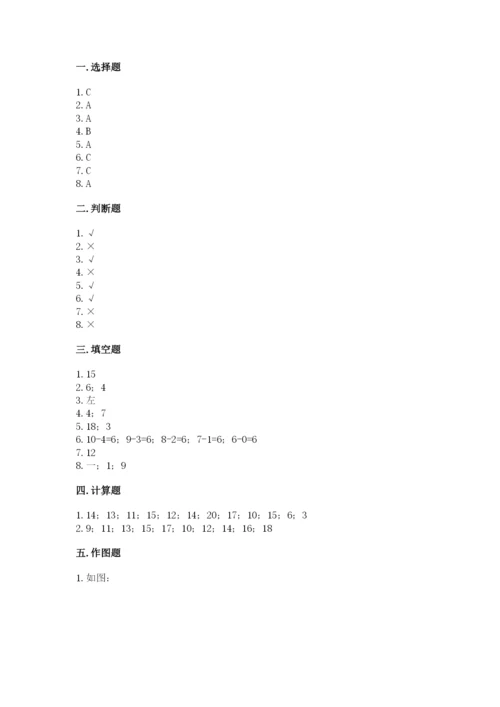 一年级上册数学期末测试卷附参考答案（黄金题型）.docx