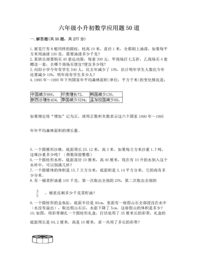 六年级小升初数学应用题50道及答案1套.docx