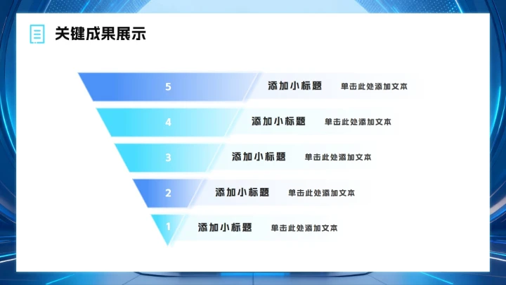 蓝色渐变科技风年终工作总结汇报PPT模板
