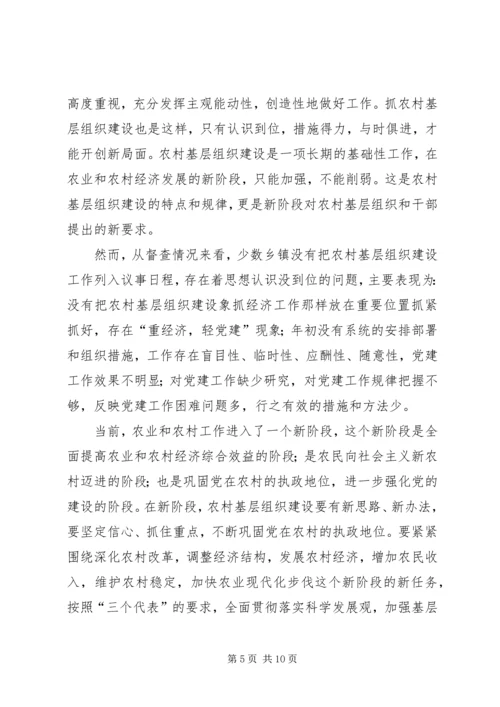 农村基层组织建设督办会上的讲话.docx