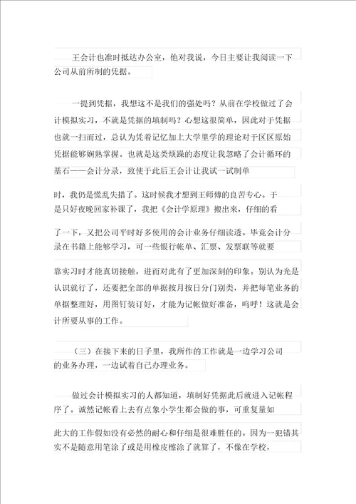 实用的会计实习总结范文锦集八篇最新