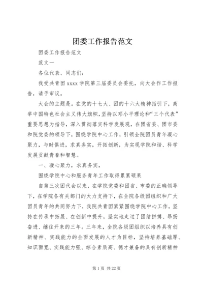 团委工作报告范文.docx