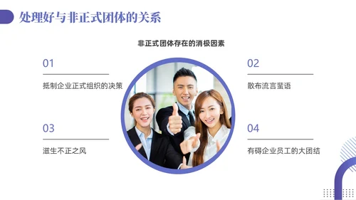 紫色蓝色渐变商务简约风员工关系维护企业管理人力资源培训PPT