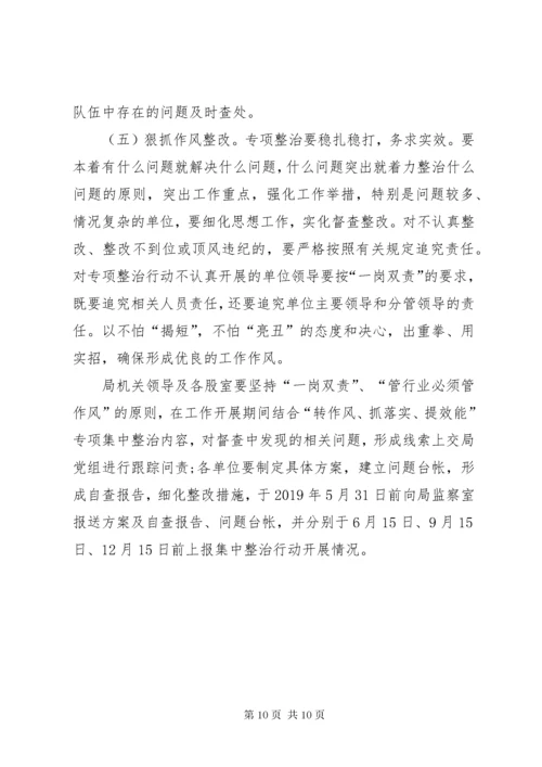 关于开展“转作风、抓落实、提效能”专项集中整治行动实施方案.docx
