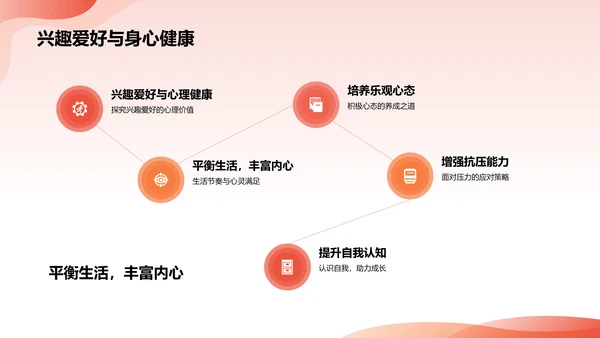 红色插画风大学生生心理健康PPT模板