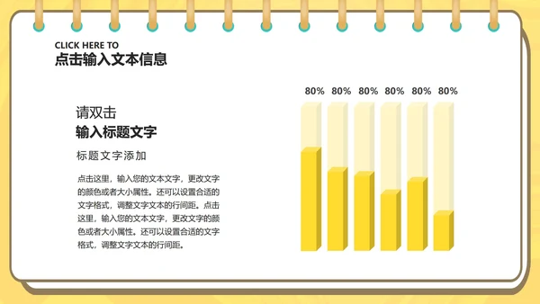 黄色扁平风办公女孩总结汇报PPT模板