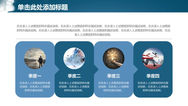 蓝色简约商务风房地产工作汇报通用PPT模板