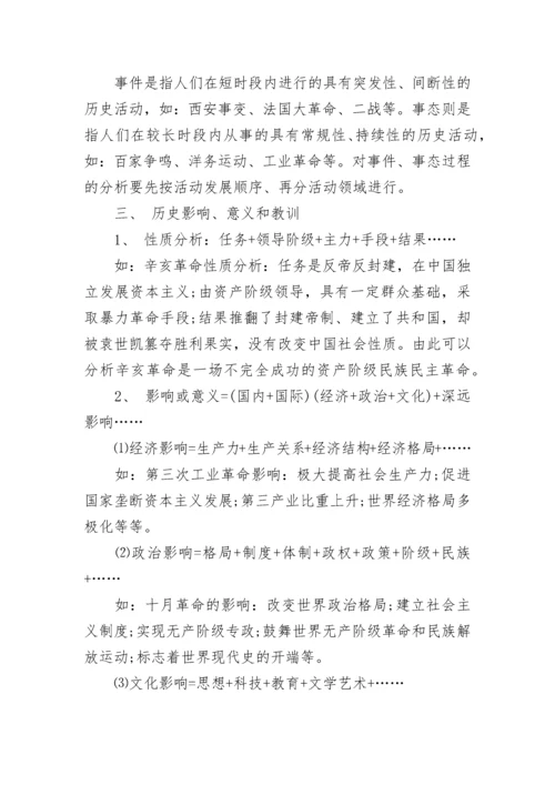初中历史万能解题公式及答题模板.docx