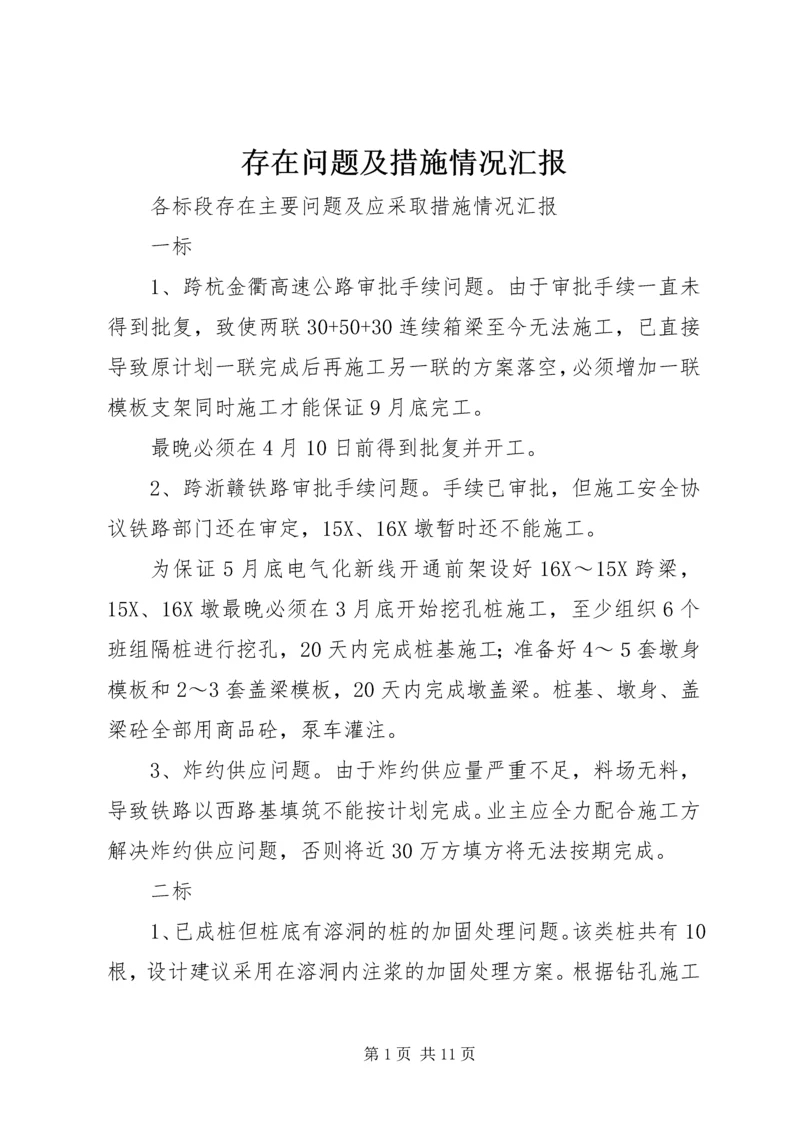 存在问题及措施情况汇报.docx