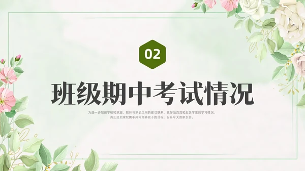 期中质量分析绿色水彩小清新初中期中家长会PPT课件