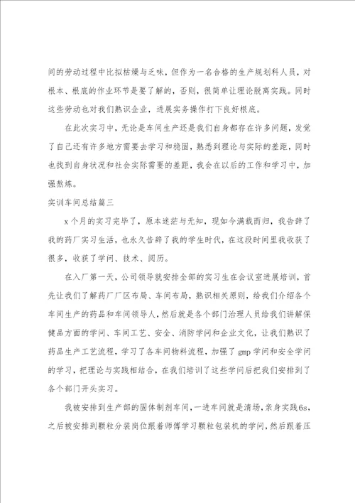2023年实训车间总结10篇