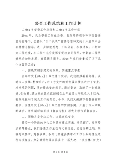 督查工作总结和工作计划.docx