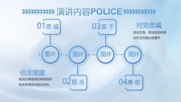 蓝色司法公安警察年年终总结PPT