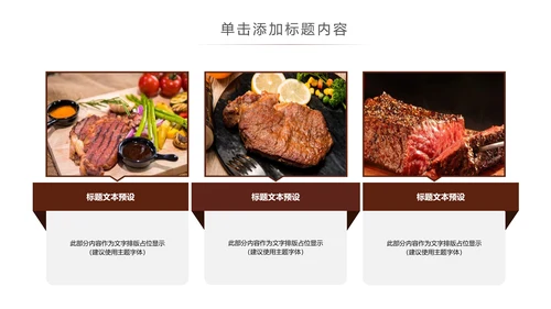 牛排西餐美食餐饮美食文化ppt动态模板
