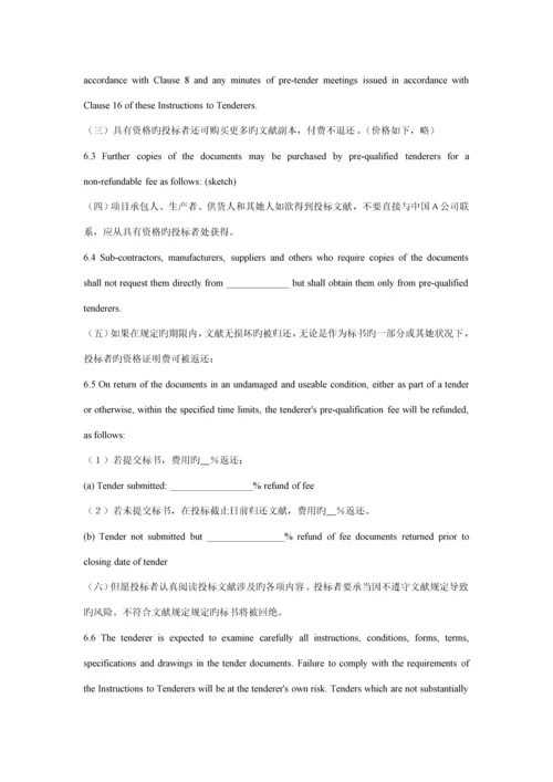 国际关键工程全新招标专项说明书格.docx